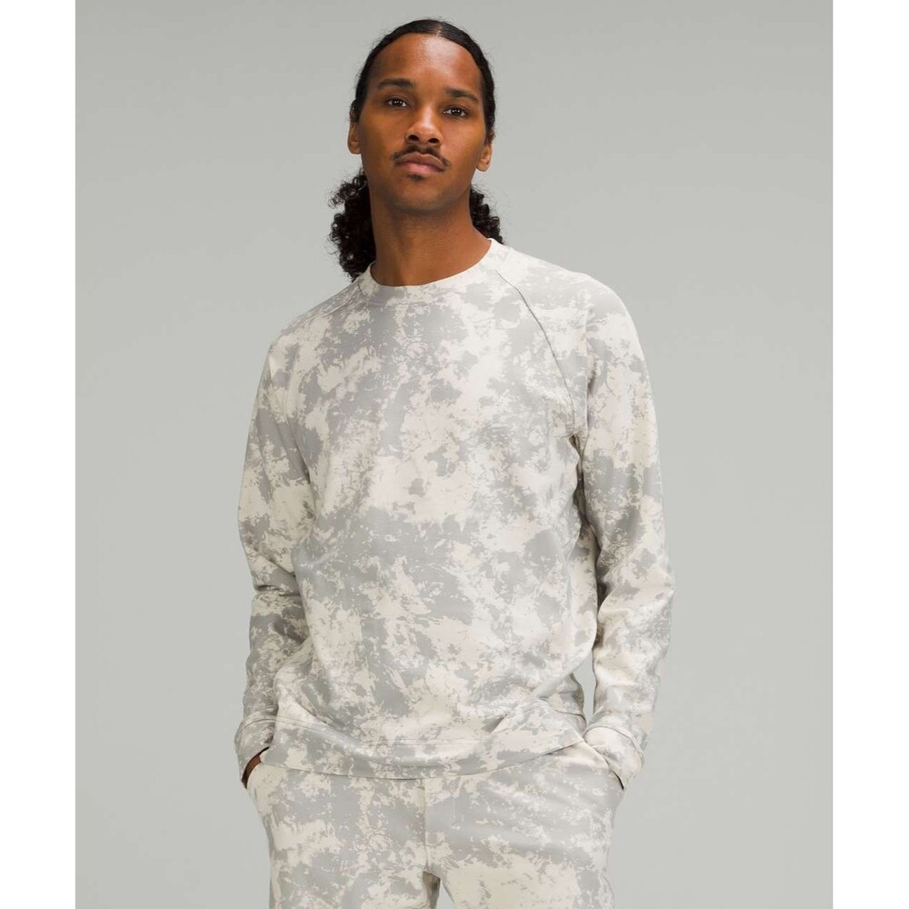 Lululemon Sweatshirt Gray Mens Large City Sweat French Terry Crew Neck Camo